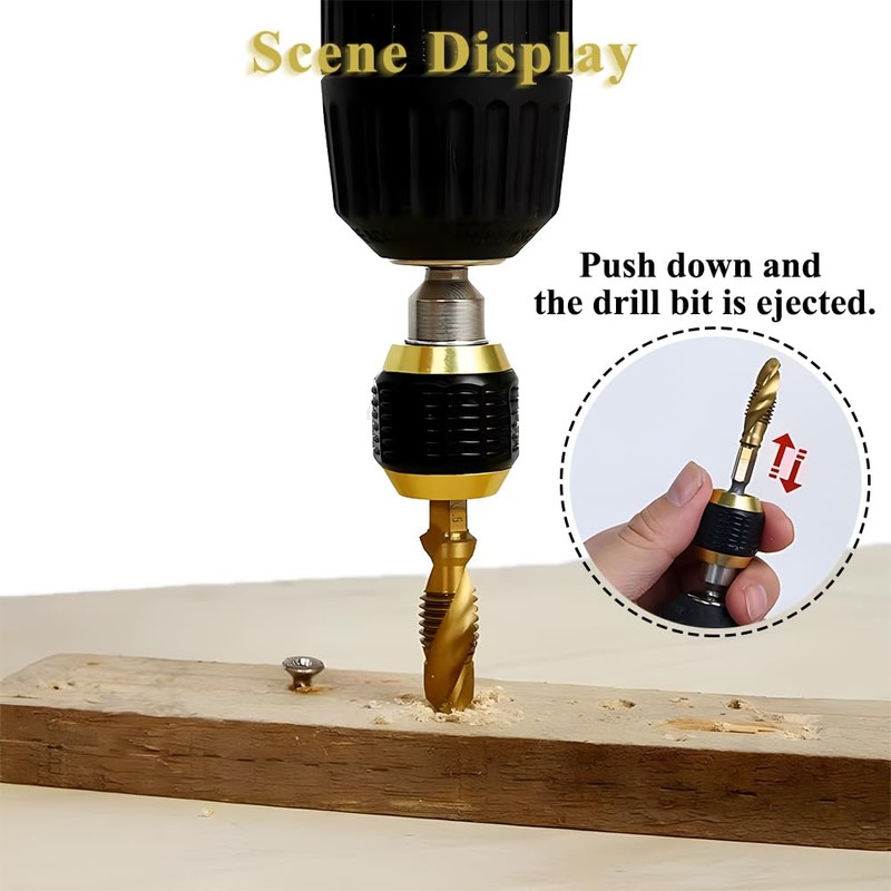 Teocpai 2Pcs 60mm Self-locking Drill Bit Holder 1/4 Inch Hex