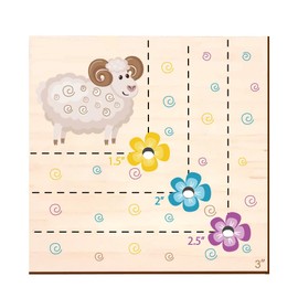 BENECREAT Sheep Corner Gauge Cross Stitch Corner, 1.5/2/ 2.5/3" (3.8/5/6.3/7.6cm) Wooden Corner Gauges Square Tool for Cross Stitch Starting Point Markers