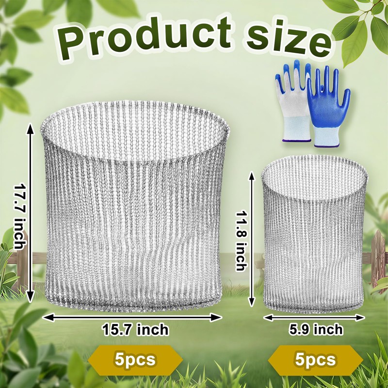 10 Pack Gopher Baskets Set, 5Pcs 1 Gallon Root Guard