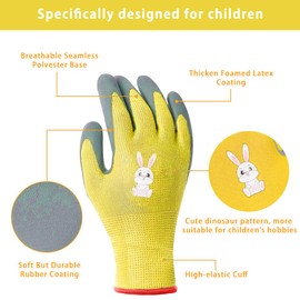 Childrens Work Gloves, Toddler Garden Gloves, Kids Garden Gloves for Age 8-10, Kids Gardening Gloves Utility, Kids Garden Work Gloves, Children Working Garden Gloves, for Boys&Girls Age 8-10 years