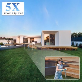 ctronics 5 x Optical Zoom Surveillance Camera Outdoor WLAN 2.4/5GHz, PTZ IP Camera Outdoor with Automatic Tracking, Person Detection, 30 m Colour Night Vision, Two-Way Audio, 355° 90°, IP66