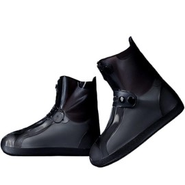 GKMJ Cubierta del Zapato Impermeable,Cubrezapatos Impermeable,Cubre Zapatos Impermeable Reutilizables,Cubierta Impermeable para Botas,Excelente Elasticidad y Plegable (Negro, L)