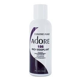Adore Shining Semi Permanent Hair Color, 186 Rich Eggplant 4 Oz
