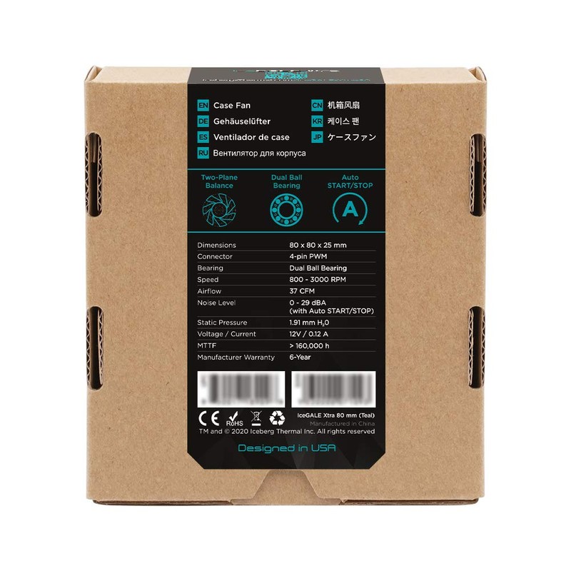 Iceberg Thermal IceGALE Xtra 80mm PWM High Performance Case Fan