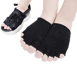 [kokoromeika] 2-Pair Set, No Toe, 5 Toe Socks, Silk, Half Length, Half Socks, Foot Cover, No Toes, Short Socks, White 2 Pair Set