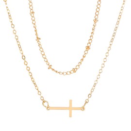 ARHZ 1 x Women's Cross Necklace, Necklace with Cross, Women's Gold, Women's Cross Necklace, Cross Chain Gold, Women's Necklace Cross Pendant Necklace, Women's Simple and Beautiful Necklace, Stainless