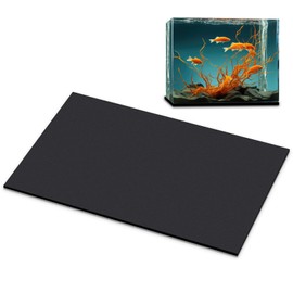 Pangda 1 Pcs Aquarium Fish Self Leveling Mat for Under Tank Foam Compressible Neoprene Mat with Adhesive Backing Waterproof Easy to Cut Stability, Black (23.6 x 15 Inch)
