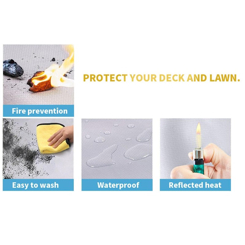 Fire Pit Mat, 4Pack 59*39Inch Square Fireproof Mat, Under Grill