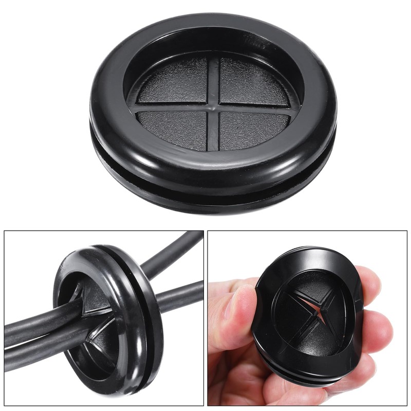 sourcing map Rubber Grommet Round Double-Sided Mount Dia 35 mm