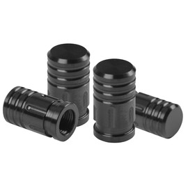 SAWAKAKI Air Valve Cap for Automobile Motorcycle Tire Valve Air Cap Titanium Alloy Dress Up Rust Prevention Universal Product Set of 4 TypeC (Black)