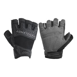 HLDD HANDLANDY Fingerless Work Gloves for Men, Padded Half Finger Tactical Mechanic Gloves, Utility Trucker Driver Gloves