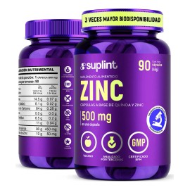 Zinc 50mg Suplint Cápsulas Veganas Selenio Inmunidad Piel Corazón Porciones