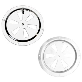 2PCS 5 Inch Grill Vents Round Butterfly Air Cover Ventilation Replacement Part, 316 Stainless Steel Marine Set for Increased Adjustable Airflow Small RV Hull Caravan Boat BBQ Damper Smoker Shed Stove