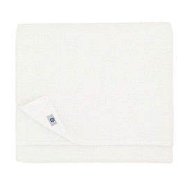 Linen & Cotton Pure White Tablecloth Amelia, 50% Linen, 50% Cotton - 147cm x 147cm (58.8''x 58.8'')
