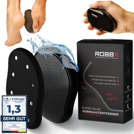 ROBBX® 2-in-1 Nano Glass Callus Remover, Wet and Dry, Foot File with Non-Slip Protective Lid, for Perfect Foot Care, Callus Slicer for Feet and Hands