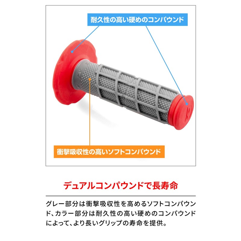 ジータレーシング(ZETA RACING) レースグリップ クローズドエンド オレンジ/グレー ダートフリーク DIRTFREAK F5214(旧品番:ZE47-5003)