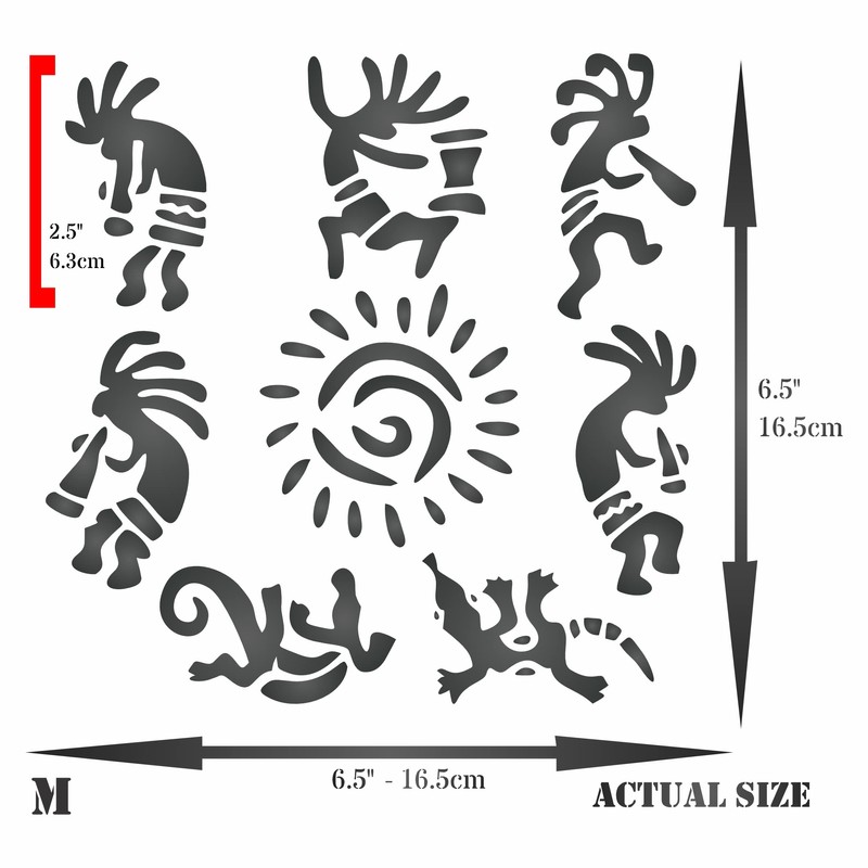 Kokopelli Wall Art Stencil, 16.5 x 16.5 cm (M) -