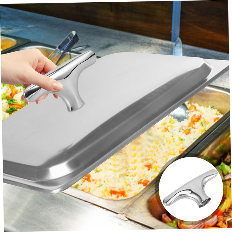 Mikinona 2pcs Stainless Steel Buffet Tray Handle Replacement for Buffet