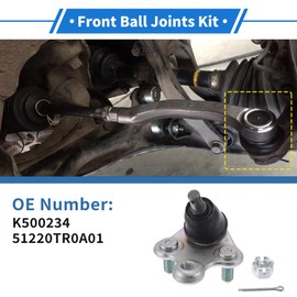 INFINAUTO 2 Pcs Front Lower Ball Joints for Honda Civic 2012-2015 Suspension Ball Joint Kit No.K500234/51220TR0A01