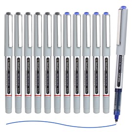 EYEYE Rollerball Pens 12 Pack 6 Black 6 Blue 0.7mm Medium Point Fine Tip Pens Quick Dry Liquid Ink Pens Smooth Writing for Journaling Office School Note Taking Supplies