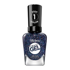 Sally Hansen Miracle Gel Salon Quality Nail Polish | Gel-Like Formula, Two-Step System, No UV Light Needed, Long Lasting | Opaque, Glittery | 581 Girls Flip | White Nail Polish