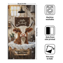 Imiss Cow Themed Funny Bathroom Towels - 14.4 x 28.3 Inch Farmhouse Country Decorative Cute Western Animal Kitchen Fingertip Towel for Hotel Gym Spa Decor, Set of 2