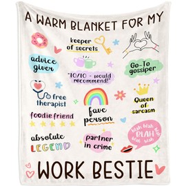Mubpean Work Besties Gifts for Women Blanket 60"x50", Appreciation Gifts for Coworkers, Co Worker Gift for Woman, Christmas Birthday Farewell Present Ideas for Colleague Best Friend Sister Blankets