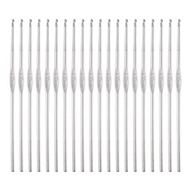 uxcell 20Pcs Crochet Hook Stainless Steel 1.5mm US Size 8 Metal Knitting Needles for DIY Craft Lace Yarn