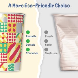 DiHTing 4 Pack Color Changing Aluminum Pint Cups Reusable, Cold Water Activated, 21 Oz Color Changing Metal Drinking Cups with Lids, Stackable Beer Cups for Home Kitchen Office Summer Party Supplies