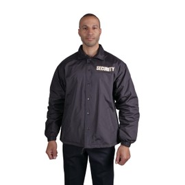 First Class 100% Nylon Windbreaker with Securtiy I.D. (Black)-Medium