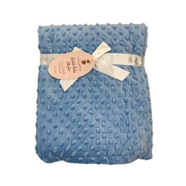 Newborn Soft Bubble Baby Blanket with Fleece Back for Crib Pram Boys Girls Infant Cot Bed Swaddle Pram Shawl Wrap Toddler Snuggle E&A Distribution Limited (Blue)