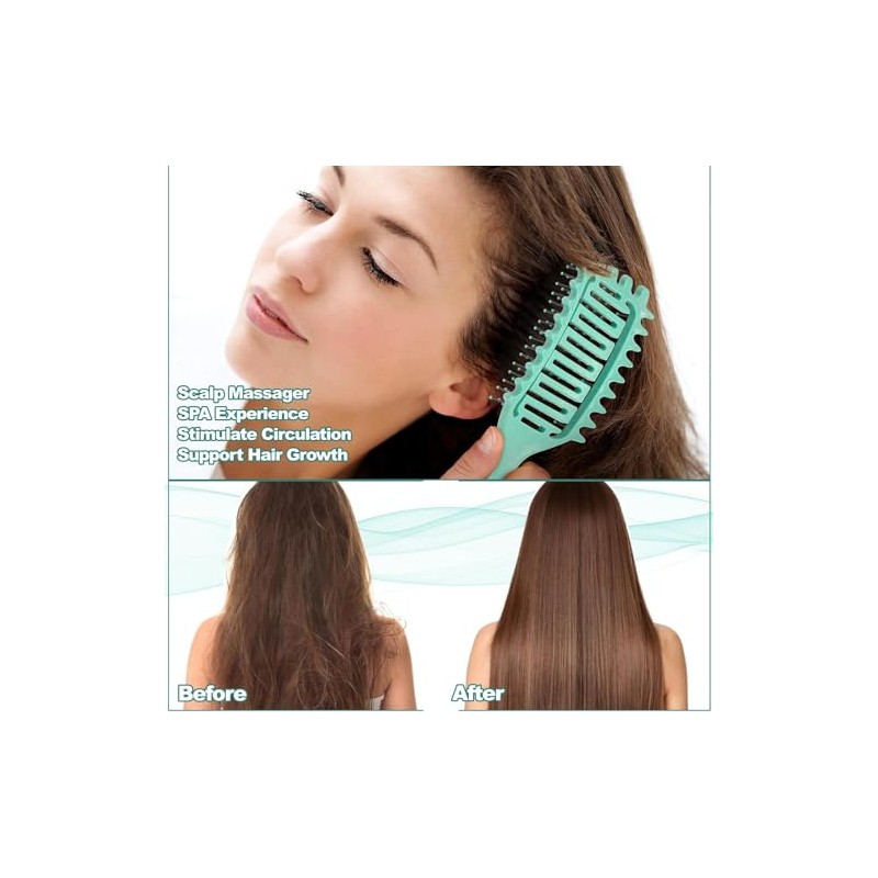 Cepillo Para Cabello Rizado 2 Piezas, Peine Desenredante Antitirones, Cepillo