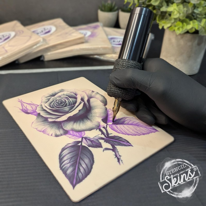 Pre-Printed Tattoo Practice Skins with Stencils | 3mm Fake Skins