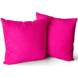 KELEMO Home Set of 2 Pillow Case Girly Fushia Hot Pink Friendly Throw Pillow Covers Cushion Decorative Pillowcase Square 24 x 24 Inches
