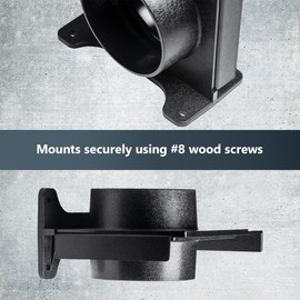 POWERTEC 70357-P2 4 Inch Wall Mounting Blast Gate with Bracket for Dust Collector, Dust Collection Fittings, 2 Pack