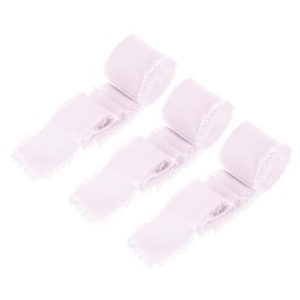 sourcing map Chiffon Ribbon, 1.5" x7 Yard Silk Ribbon Pink Tulle Satin Fabric Ribbon for Gift Wrapping Invitations Bridal Bouquets,Pack of 3