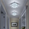 FRIXCHUR Crystal Ceiling Light Square Chandelier Modern LED Flush Mount
