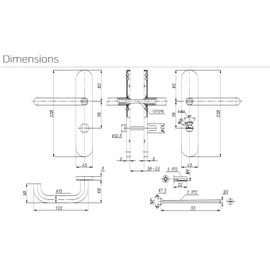 Bricard New Wave 666465 Stainless Steel Plate Bathroom Door Handle Toilet