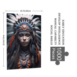 Puzzles for Adults and Family 1000 Pieces Jigsaw Puzzles Dreams of The face Maiden Native Africa American Formation Wooden Game Motivational Toy Educational Intellectual 29.5'' x 19.6''