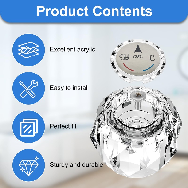 1 Piece RP2389 Faucet Knob Replacement Compatible with Delta Bathroom