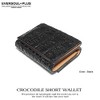 EVERSOUL Men's Compact Wallet Coin Purse, Crocodile Trifold Leather, Genuine