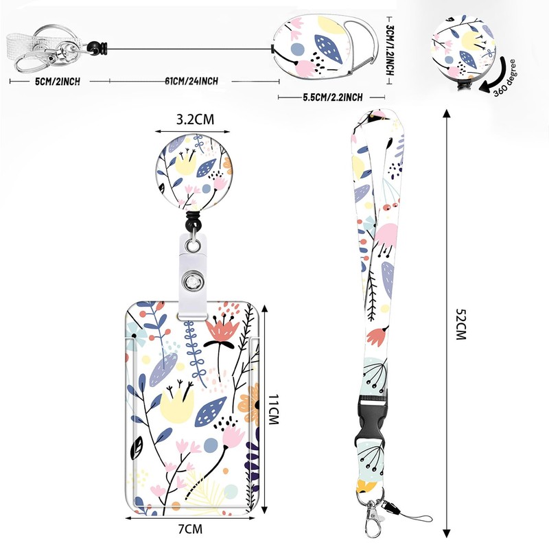 QICHEN Porta Gafete con cordón,manga resistente para tarjetas de identificación