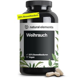 natural elements Frankincense Capsules - 1176mg Extract from Frankincense / Day - 85% Boswellic Acids - High Dose & Vegan - Supply for 5 Months - Developed & Laboratory Tested in Germany