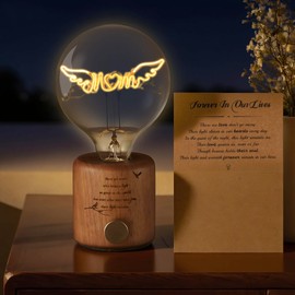 PIKPEOD Memorial Decorative Night Light, Sympathy Bereavement Gifts Ideas for Loss of Mom,Vintage Edison Light Bulb in Memory of Mom Gifts, Remembrance Memorial Gifts, Condolences Funeral Gifts