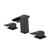AVSIILE LED Bathroom Faucet 3 Hole, Matte Black Waterfall Bathroom