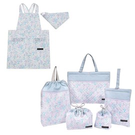 COLORFUL CANDY STYLE NT908700 Kindergarten Entrance 6-Piece Set, Lesson Bag, Shoe Case, Drawstring Bag, Gymnastics Clothes Bag, Lunch Bag, Cup Bag, Small Items, Back Cloth Apron, 100-120, Floral