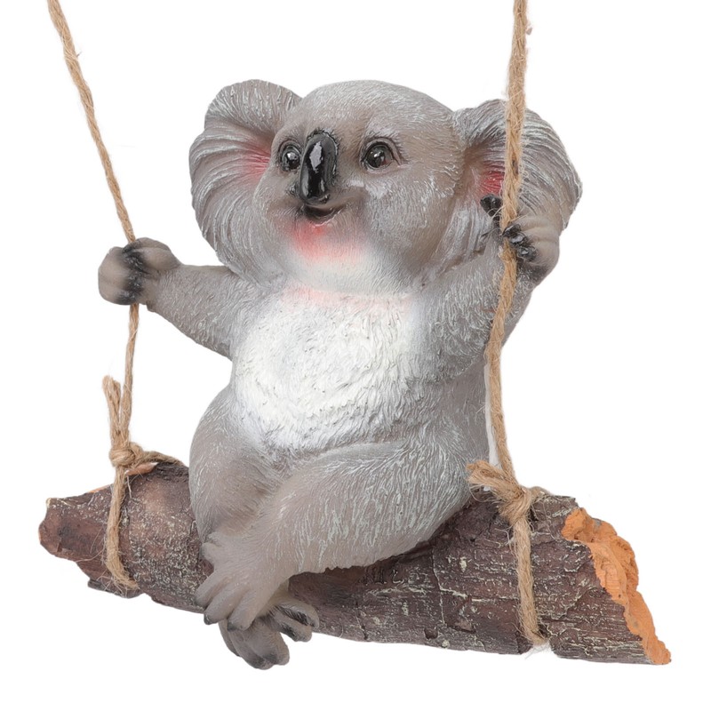 Swing Koala Sculpture Cartoon Synthetic Resin Animal Statues Decoration for