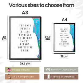 State Media Vision Empowering Womans Self Care Print - Modern Inspirational Home Decor in a Variety of Sizes (The Only Person A4 Print Only)