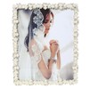 8x10 Picture Frame with Pearl for Wedding, Silver Plated Photo