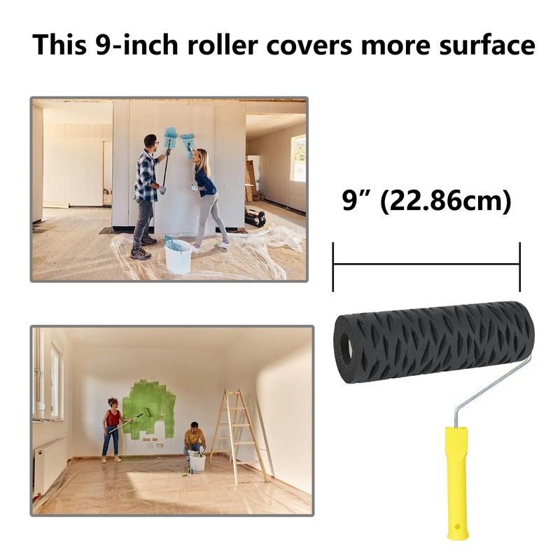 9" Drywall Texture Roller - Professional Drywall Pattern Roller for